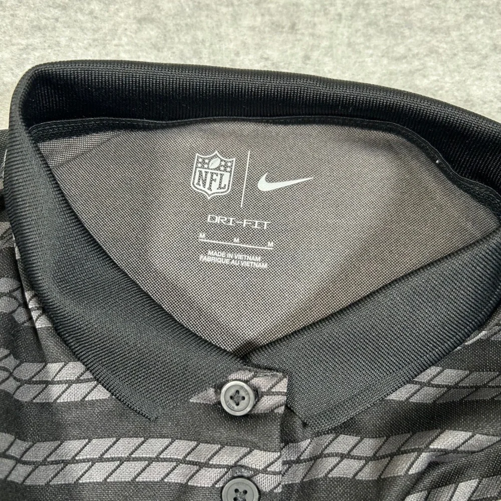 Nike Dri-Fit Polo Women Medium Black Gray NFL Philadelphia Eagles Super Bowl‎ 59